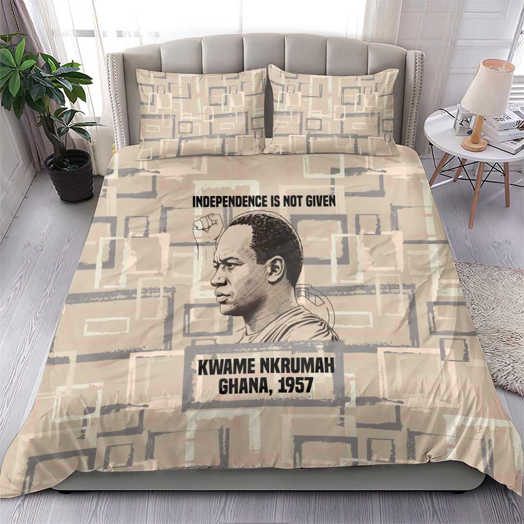 Kwame Nkrumah Bedding Set with Raised Fist Design and Independence Quote Ghana 1957 Tribute - Wonder Print Shop