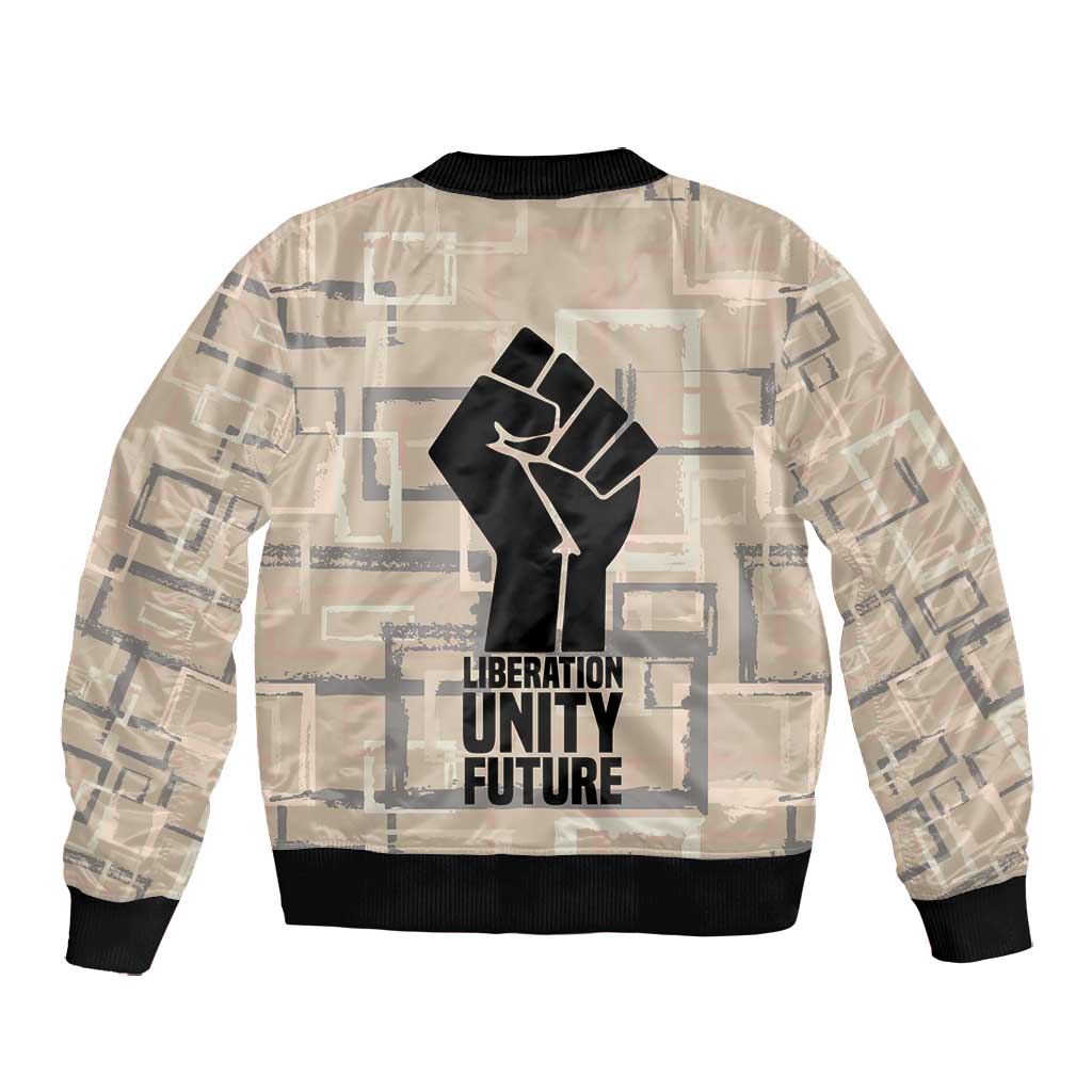 Kwame Nkrumah Bomber Jacket with Raised Fist Design and Independence Quote Ghana 1957 Tribute - Wonder Print Shop