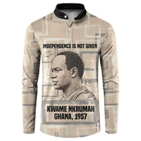 Kwame Nkrumah Button Sweatshirt with Raised Fist Design and Independence Quote Ghana 1957 Tribute