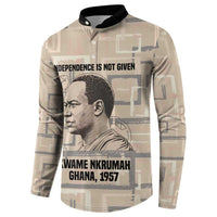 Kwame Nkrumah Button Sweatshirt with Raised Fist Design and Independence Quote Ghana 1957 Tribute