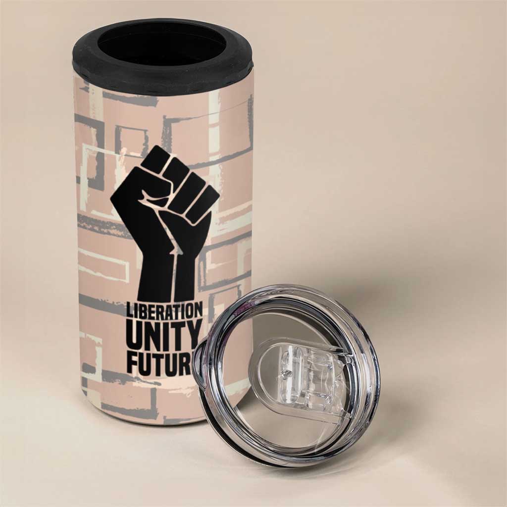 Kwame Nkrumah 4 in 1 Can Cooler Tumbler with Raised Fist Design and Independence Quote Ghana 1957 Tribute - Wonder Print Shop
