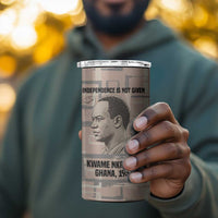 Kwame Nkrumah 4 in 1 Can Cooler Tumbler with Raised Fist Design and Independence Quote Ghana 1957 Tribute - Wonder Print Shop