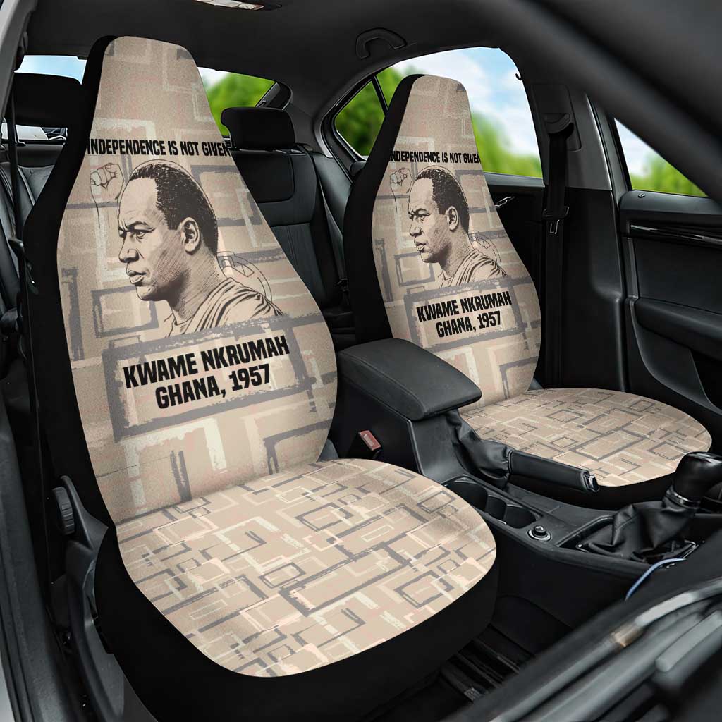 Kwame Nkrumah Car Seat Cover with Raised Fist Design and Independence Quote Ghana 1957 Tribute - Wonder Print Shop