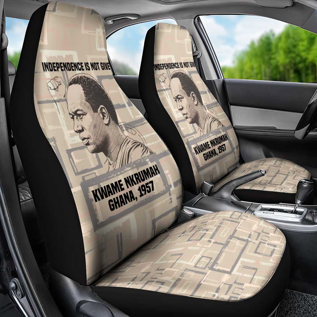 Kwame Nkrumah Car Seat Cover with Raised Fist Design and Independence Quote Ghana 1957 Tribute - Wonder Print Shop