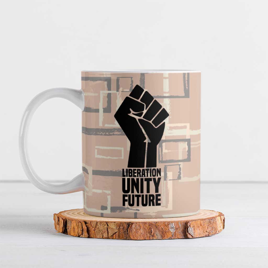 Kwame Nkrumah Ceramic Mug with Raised Fist Design and Independence Quote Ghana 1957 Tribute - Wonder Print Shop