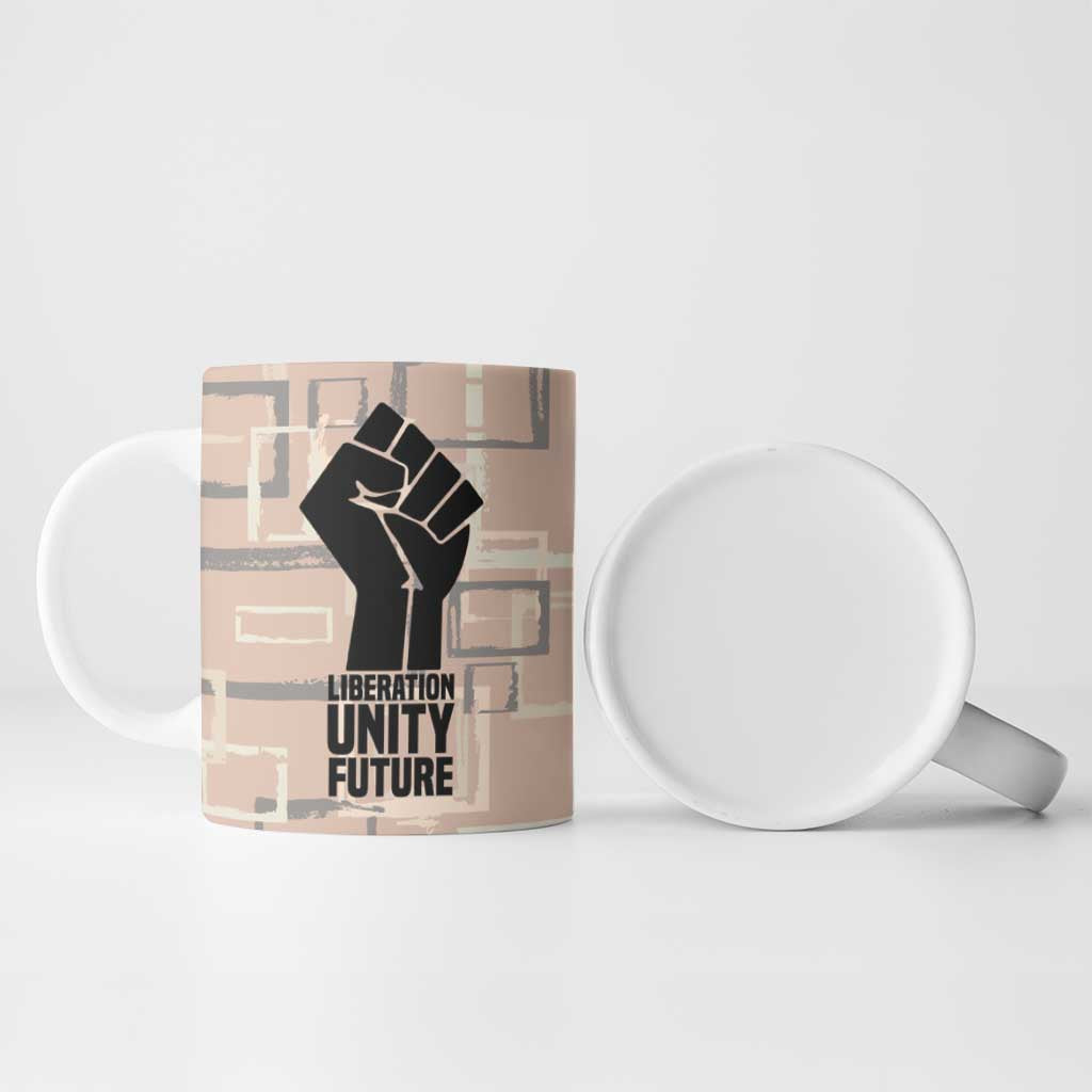 Kwame Nkrumah Ceramic Mug with Raised Fist Design and Independence Quote Ghana 1957 Tribute - Wonder Print Shop