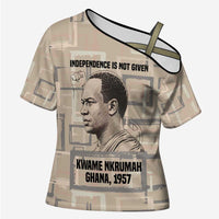 Kwame Nkrumah Cross Shoulder Shirt with Raised Fist Design and Independence Quote Ghana 1957 Tribute - Wonder Print Shop