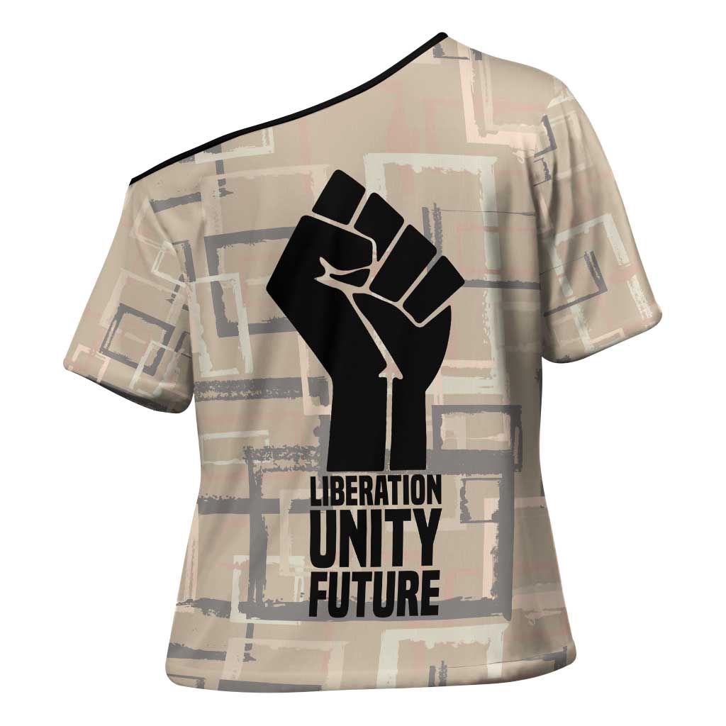 Kwame Nkrumah Cross Shoulder Shirt with Raised Fist Design and Independence Quote Ghana 1957 Tribute - Wonder Print Shop