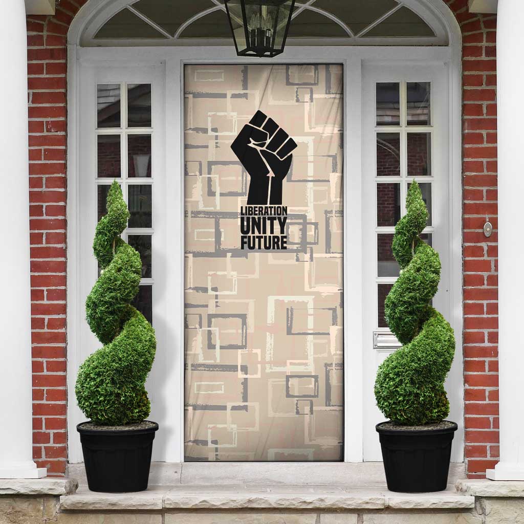 Kwame Nkrumah Door Cover with Raised Fist Design and Independence Quote Ghana 1957 Tribute - Wonder Print Shop