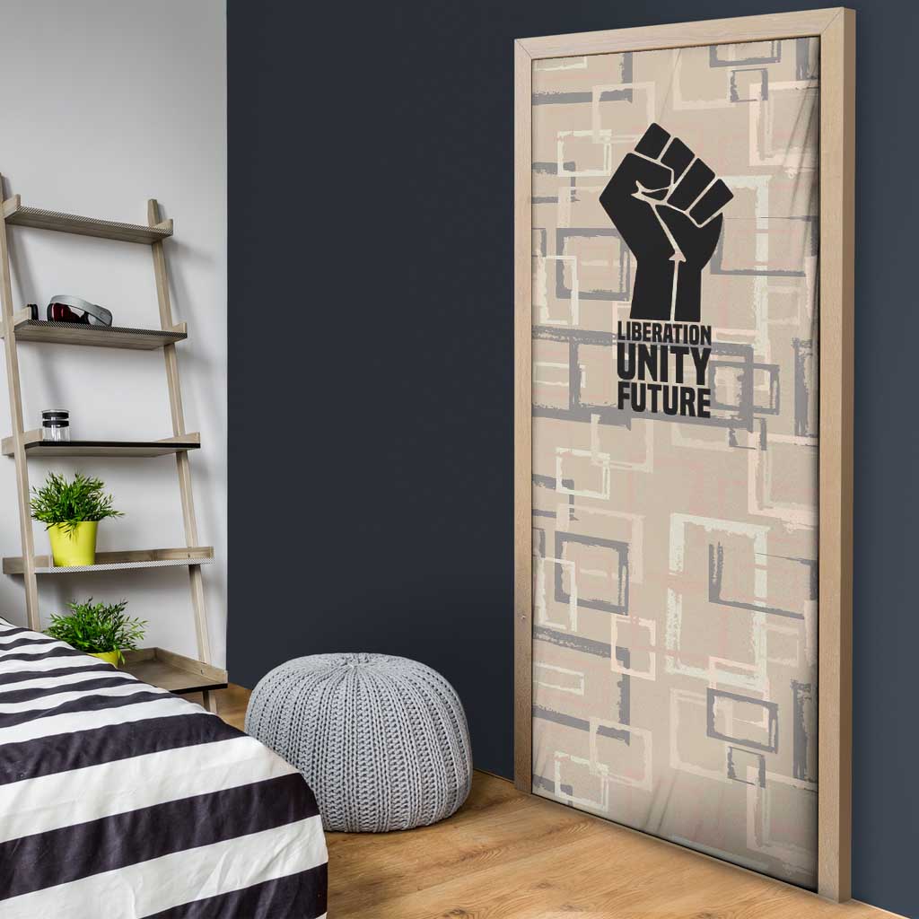Kwame Nkrumah Door Cover with Raised Fist Design and Independence Quote Ghana 1957 Tribute - Wonder Print Shop