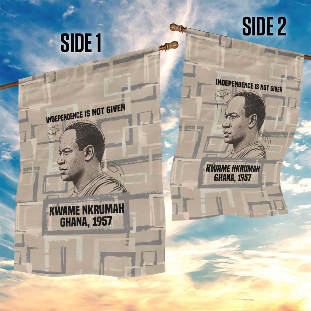 Kwame Nkrumah Garden Flag with Raised Fist Design and Independence Quote Ghana 1957 Tribute - Wonder Print Shop