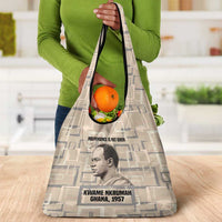 Kwame Nkrumah Grocery Bag with Raised Fist Design and Independence Quote Ghana 1957 Tribute - Wonder Print Shop