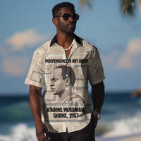 Kwame Nkrumah Hawaiian Shirt with Raised Fist Design and Independence Quote Ghana 1957 Tribute - Wonder Print Shop