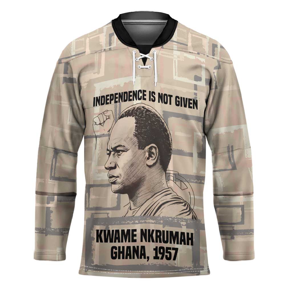 Kwame Nkrumah Hockey Jersey with Raised Fist Design and Independence Quote Ghana 1957 Tribute - Wonder Print Shop