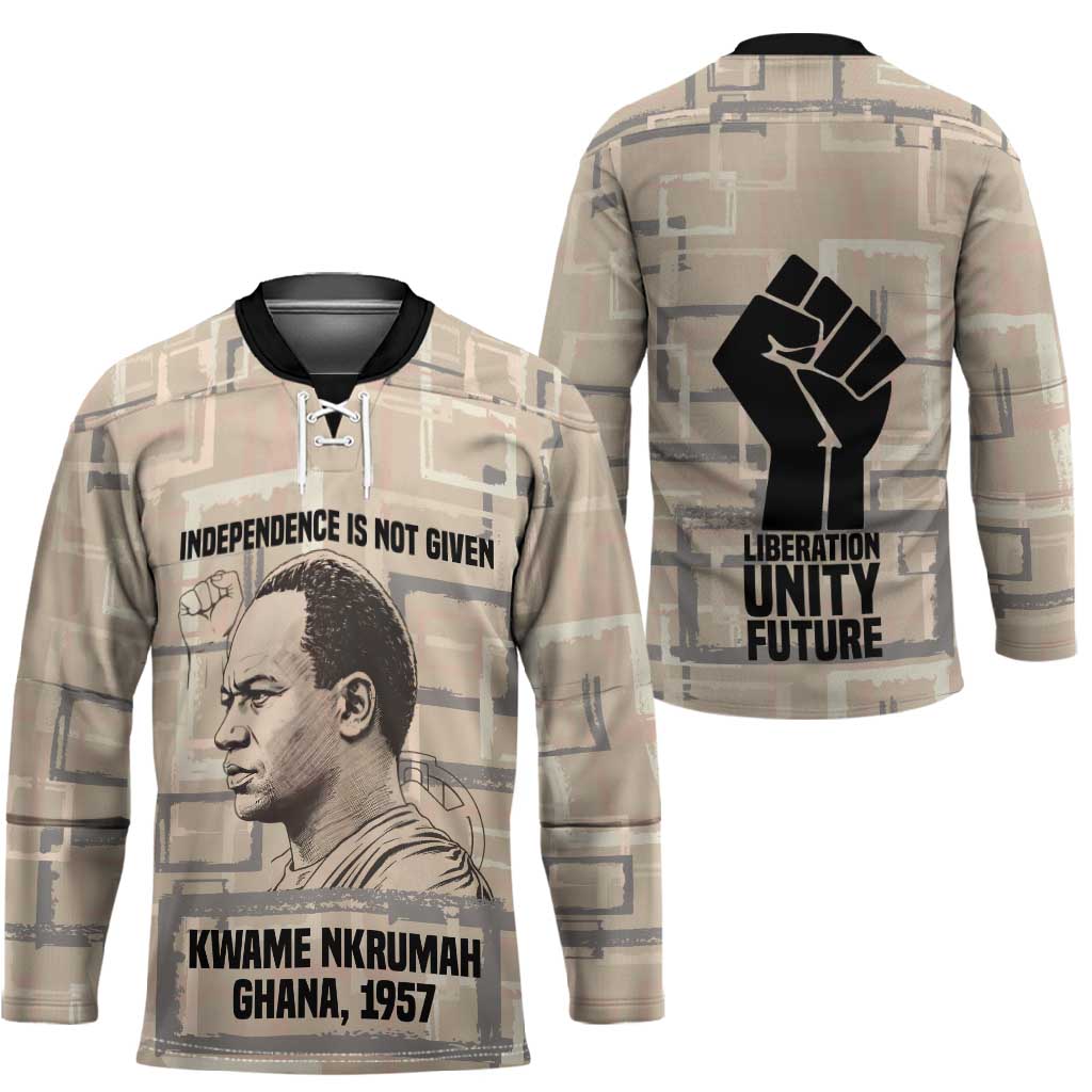 Kwame Nkrumah Hockey Jersey with Raised Fist Design and Independence Quote Ghana 1957 Tribute - Wonder Print Shop