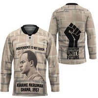 Kwame Nkrumah Hockey Jersey with Raised Fist Design and Independence Quote Ghana 1957 Tribute - Wonder Print Shop