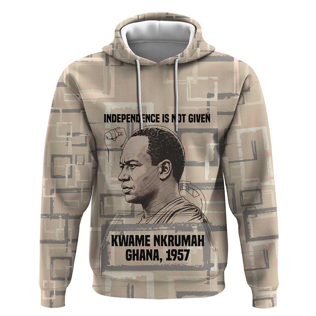 Kwame Nkrumah Hoodie with Raised Fist Design and Independence Quote Ghana 1957 Tribute - Wonder Print Shop