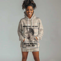 Kwame Nkrumah Hoodie Dress with Raised Fist Design and Independence Quote Ghana 1957 Tribute - Wonder Print Shop