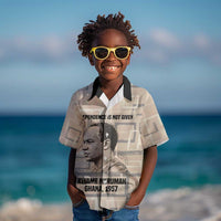 Kwame Nkrumah Kid Hawaiian Shirt with Raised Fist Design and Independence Quote Ghana 1957 Tribute - Wonder Print Shop