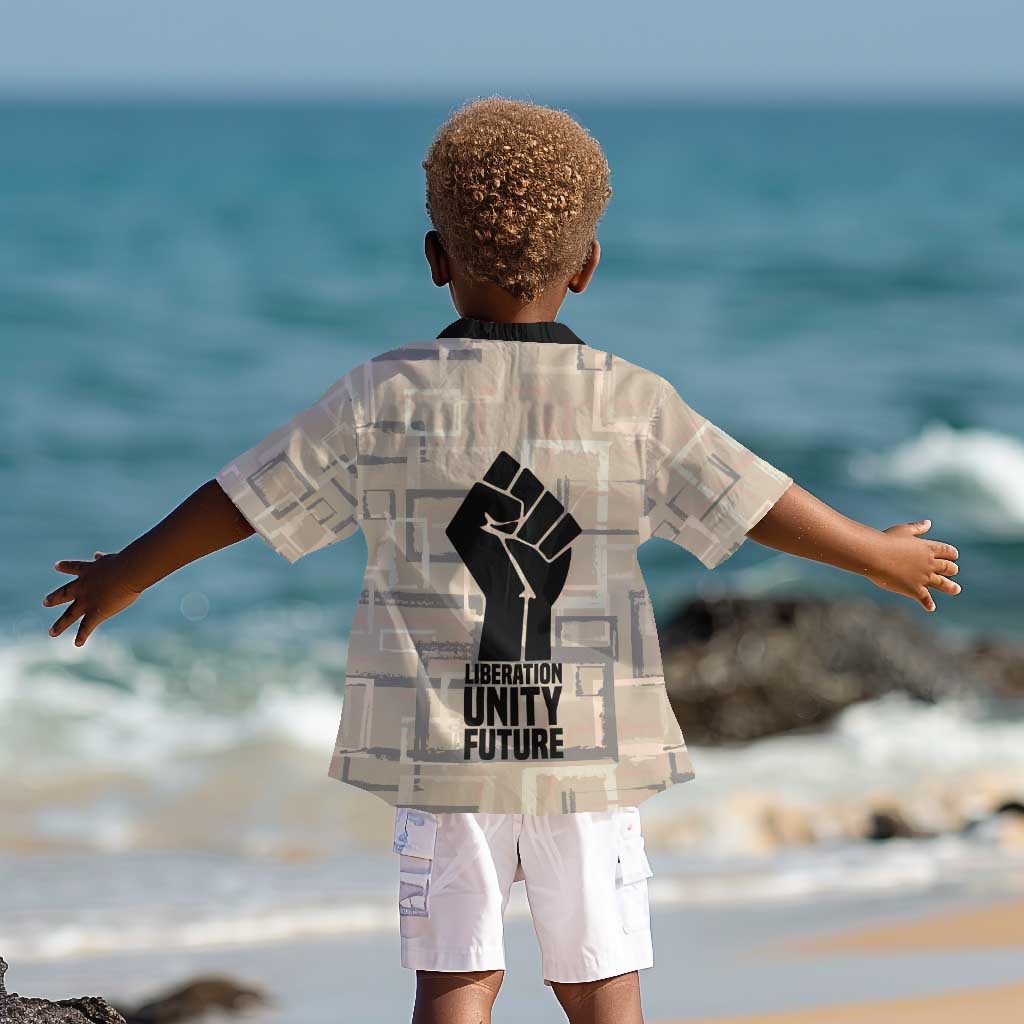 Kwame Nkrumah Kid Hawaiian Shirt with Raised Fist Design and Independence Quote Ghana 1957 Tribute - Wonder Print Shop
