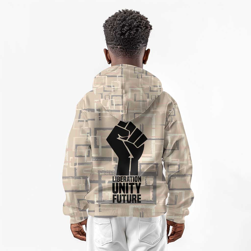 Kwame Nkrumah Kid Hoodie with Raised Fist Design and Independence Quote Ghana 1957 Tribute - Wonder Print Shop