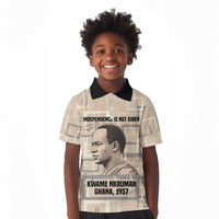 Kwame Nkrumah Kid Polo Shirt with Raised Fist Design and Independence Quote Ghana 1957 Tribute - Wonder Print Shop