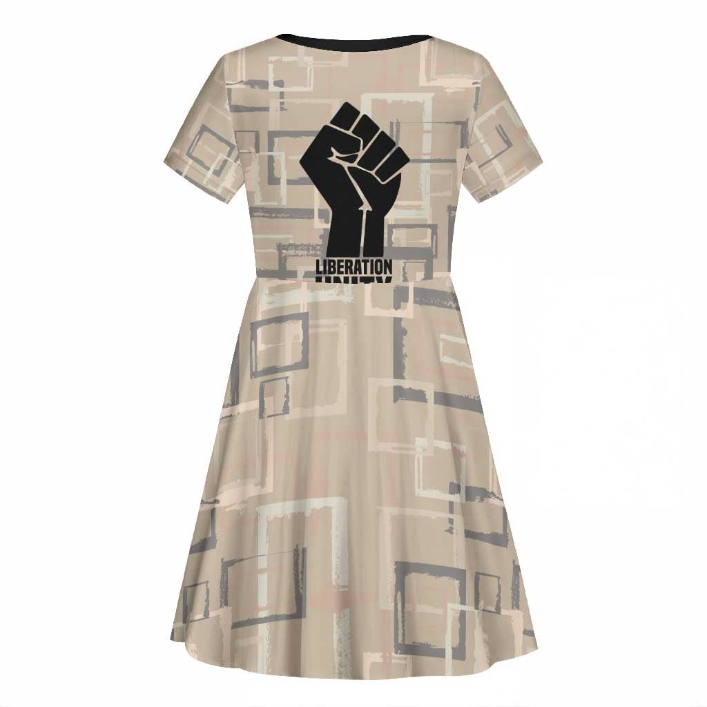 Kwame Nkrumah Kid Short Sleeve Dress with Raised Fist Design and Independence Quote Ghana 1957 Tribute - Wonder Print Shop