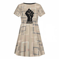 Kwame Nkrumah Kid Short Sleeve Dress with Raised Fist Design and Independence Quote Ghana 1957 Tribute - Wonder Print Shop