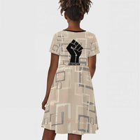 Kwame Nkrumah Kid Short Sleeve Dress with Raised Fist Design and Independence Quote Ghana 1957 Tribute - Wonder Print Shop