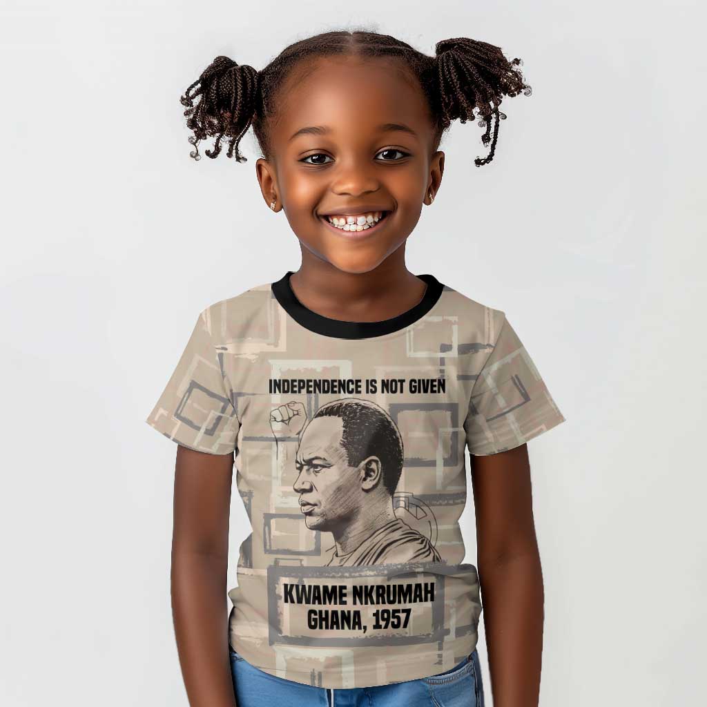 Kwame Nkrumah Kid T shirt with Raised Fist Design and Independence Quote Ghana 1957 Tribute - Wonder Print Shop