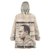 Kwame Nkrumah Kid Wearable Blanket Hoodie with Raised Fist Design and Independence Quote Ghana 1957 Tribute - Wonder Print Shop