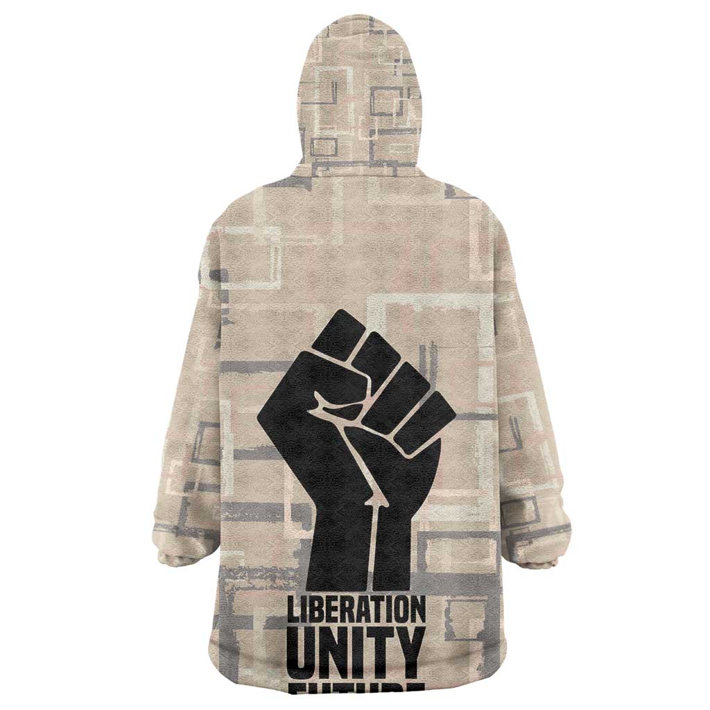 Kwame Nkrumah Kid Wearable Blanket Hoodie with Raised Fist Design and Independence Quote Ghana 1957 Tribute - Wonder Print Shop