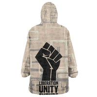 Kwame Nkrumah Kid Wearable Blanket Hoodie with Raised Fist Design and Independence Quote Ghana 1957 Tribute - Wonder Print Shop
