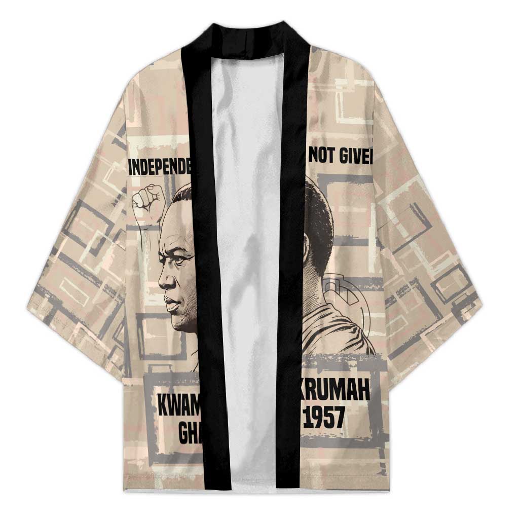 Kwame Nkrumah Kimono with Raised Fist Design and Independence Quote Ghana 1957 Tribute - Wonder Print Shop