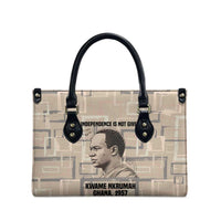 Kwame Nkrumah Leather Bag with Raised Fist Design and Independence Quote Ghana 1957 Tribute - Wonder Print Shop