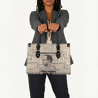 Kwame Nkrumah Leather Bag with Raised Fist Design and Independence Quote Ghana 1957 Tribute - Wonder Print Shop