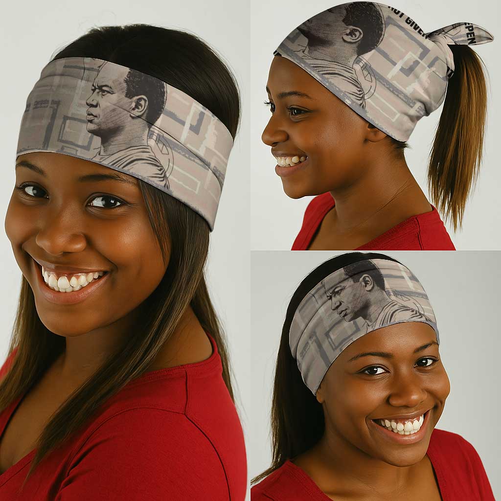Kwame Nkrumah Neck Gaiter with Raised Fist Design and Independence Quote Ghana 1957 Tribute - Wonder Print Shop