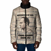 Kwame Nkrumah Padded Jacket with Raised Fist Design and Independence Quote Ghana 1957 Tribute - Wonder Print Shop