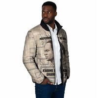 Kwame Nkrumah Padded Jacket with Raised Fist Design and Independence Quote Ghana 1957 Tribute - Wonder Print Shop