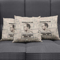 Kwame Nkrumah Pillow Cover with Raised Fist Design and Independence Quote Ghana 1957 Tribute - Wonder Print Shop
