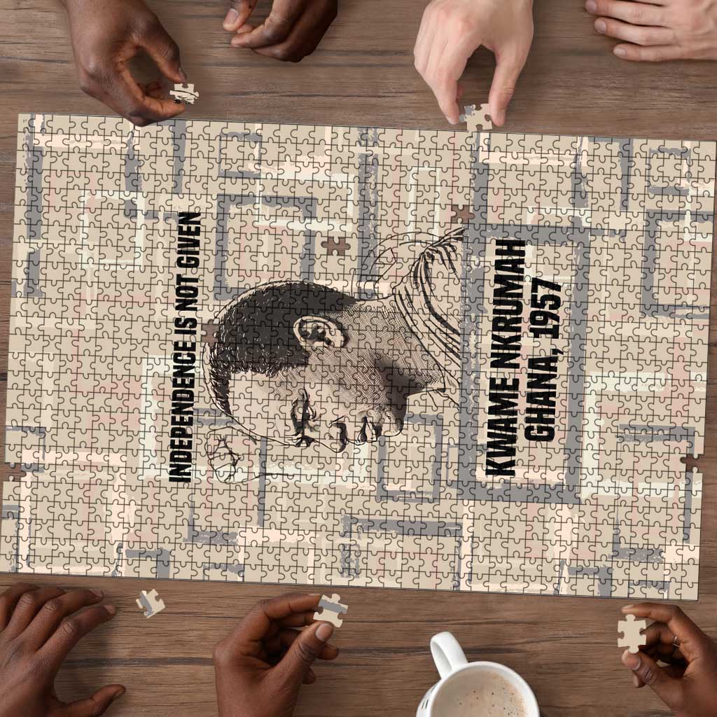 Kwame Nkrumah Puzzle with Raised Fist Design and Independence Quote Ghana 1957 Tribute - Wonder Print Shop