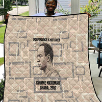 Kwame Nkrumah Quilt with Raised Fist Design and Independence Quote Ghana 1957 Tribute - Wonder Print Shop