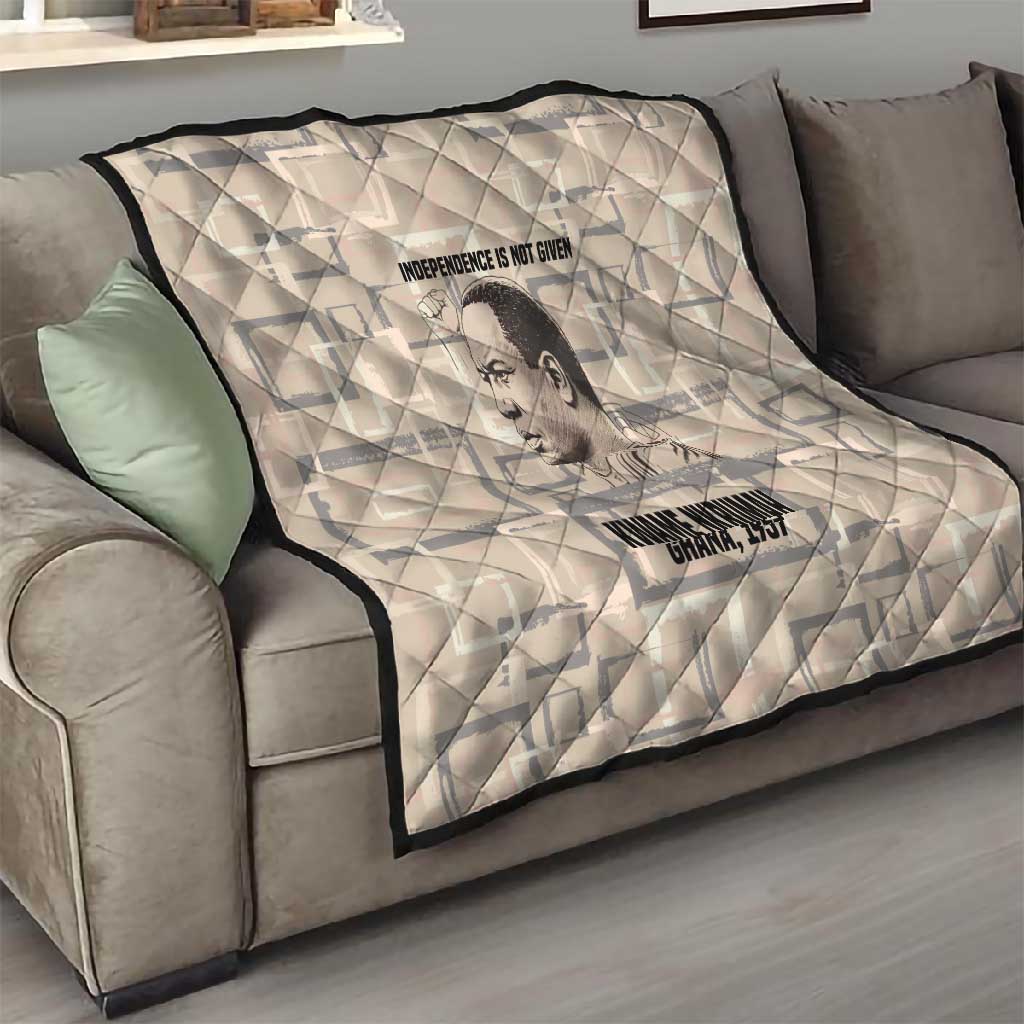 Kwame Nkrumah Quilt with Raised Fist Design and Independence Quote Ghana 1957 Tribute - Wonder Print Shop