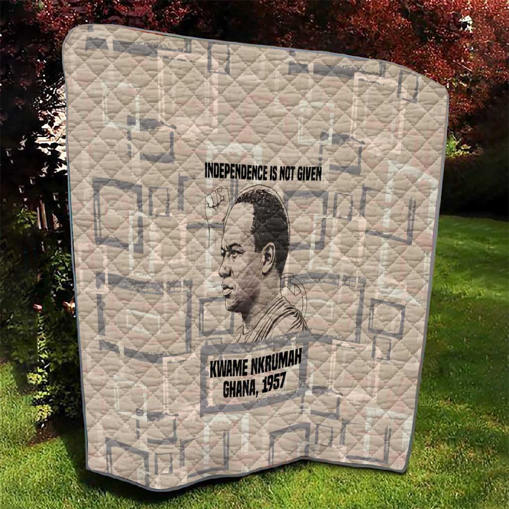 Kwame Nkrumah Quilt with Raised Fist Design and Independence Quote Ghana 1957 Tribute - Wonder Print Shop