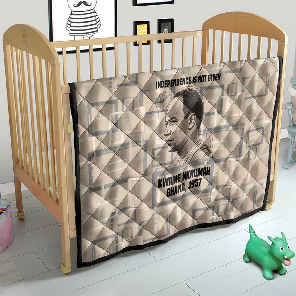 Kwame Nkrumah Quilt with Raised Fist Design and Independence Quote Ghana 1957 Tribute - Wonder Print Shop
