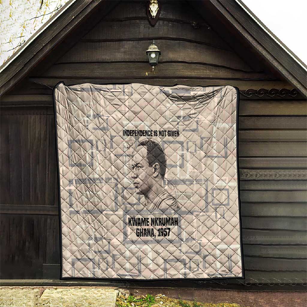 Kwame Nkrumah Quilt with Raised Fist Design and Independence Quote Ghana 1957 Tribute - Wonder Print Shop