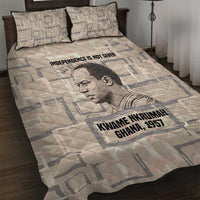 Kwame Nkrumah Quilt Bed Set with Raised Fist Design and Independence Quote Ghana 1957 Tribute - Wonder Print Shop