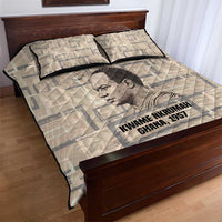 Kwame Nkrumah Quilt Bed Set with Raised Fist Design and Independence Quote Ghana 1957 Tribute - Wonder Print Shop