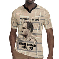 Kwame Nkrumah Rugby Jersey with Raised Fist Design and Independence Quote Ghana 1957 Tribute - Wonder Print Shop