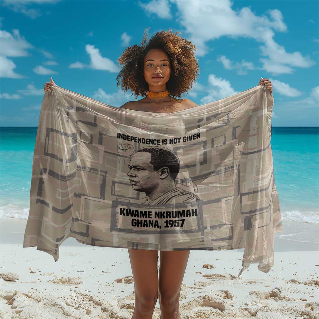 Kwame Nkrumah Sarong with Raised Fist Design and Independence Quote Ghana 1957 Tribute - Wonder Print Shop